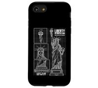 Statue Of Liberty Island New York Technical Diagram NYC 1886 Case for iPhone SE (2020) / 7/8