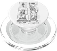 Statue Of Liberty Island New York Technical Diagram NYC 1886 PopSockets PopGrip for MagSafe