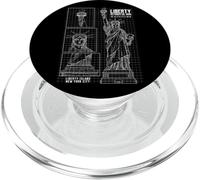 Statue Of Liberty Island New York Technical Diagram NYC 1886 PopSockets PopGrip for MagSafe