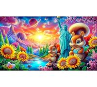 Statue-of-Liberty Jigsaw Puzzles 1000 Pieces Fun and Challenging Family Game Puzzle Game Great Gift Idea for The Whole for Women, Gifts for Men 70x50cm/1000pcs