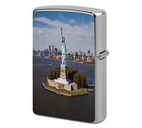 Statue of Liberty Metal Lighter Case, Funny Lighter Cover Double-Side Print Vintage Cool Lighters Sleeve Lighters Accessories for Zippo Men Dad Husband Collect