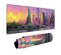 Statue Of Liberty Mouse Mat, Waterproof Gaming Mouse pad Office Accessories 16 x 40 in Mousepad for Improve Accuracy Speed, Abstract Desk Mat for Laptop Keyboard Office Desk Autumn Decor FSBD-5087