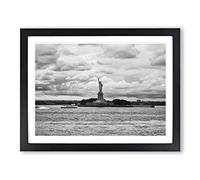 Statue of Liberty New York USA No.7 Modern Framed Print | A2 Black Framed Wall Art | Ready to Hang | Modern Flag Picture | Living Room Bedroom Lounge Office