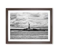 Statue of Liberty New York USA No.7 Modern Framed Print | A2 Walnut Framed Wall Art | Ready to Hang | Modern Flag Picture | Living Room Bedroom Lounge Office