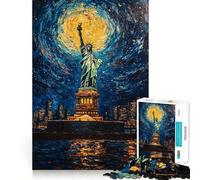 Statue of Liberty Night 1000 Piece Jigsaw Puzzles for Adults Memory Boost Family Joy Pattern Assembly Santa Wish Pick 50x75cm