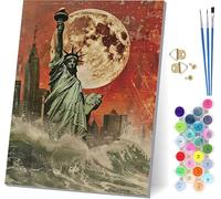 Statue Of Liberty Paint by Numbers for Adults, City Painting by Numbers for Adults Kits On Canvas, Easy DIY Acrylic Pigment Drawing Paintwork, Hobbies for Women, for Home Wall Decor 40x54 inch 2-2852