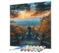 Statue Of Liberty Paint by Numbers for Adults, Landscape Painting by Number for Adults, DIY Color Oil Painting with Canvas Brushes and Acrylic Paints kits for Decor 60x80cm/24x32inch (Model-1346)