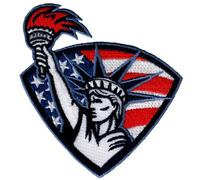 Statue of Liberty Patch Embroidered Iron-On Patriotic American Flag Emblem