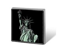 Statue of Liberty Pattern Lapel Pin Square Metal Brooch Pin with Secure Pin Back Fashion Button Badge for Clothing, Hats, Bags Decoration