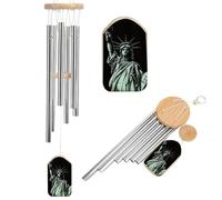 Statue of Liberty Pattern Wind Chimes for Outside Memorial Tuned Outdoor Windchimes Large Garden Decor Wind Chime with Melodious Sound for Mom Dad Grandma Home Garden Patio Decor