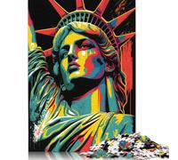 Statue of Liberty Pop Art Puzzle Customizable Pictures 100% Recycled Cardboard Jigsaw Puzzle for Kids And Adults Age 12 Years Up Unique Gift 1000pcs (75x50cm)