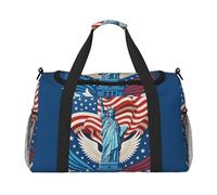 Statue of Liberty Print Foldable Carry On Tote Large Capacity Hand Carry Bag for Airplane Weekend Getaways