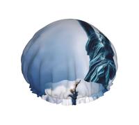 Statue Of Liberty Print Premium Double Layer Shower Cap For Women With Reusable Shower Cap For Hair - Waterproof Plastic Cap - Shower Caps For Long, Short And Curly Hairs