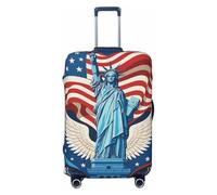 Statue of Liberty Print Washable Suitcase Cover Personalized Luggage Protector Travel Elastic Anti Scratch, Black, X-Large
