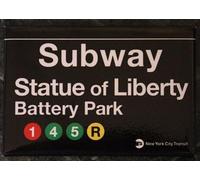 Statue Of Liberty Replica Subway Sign On A Vintage Metal Sign Plaque Poster 8X12 Inches