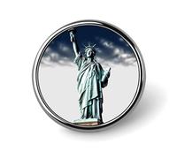 Statue of Liberty Round Badge Cute Enamel Lapel Pin Brooches Button Pin Personalized Clothing Decoration Unisex Badge Holder Hats Bags Shirts Decor