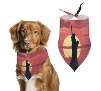 Statue of Liberty Silhouette Dog Bandana Triangle Dog Scarf Washable Polyester Dog Bibs Cute Pet Bandana for Medium Large Dogs Puppy and Cats