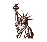 Statue of Liberty Silhouette Holding Torch on Independence Day New York USA Wall Stickers Paster Paper 54.4x92.8cm Equipped with Transfer Film kit Coffee