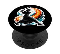 Statue Of Liberty Swinging Baseball Bat American Softball PopSockets Adhesive PopGrip