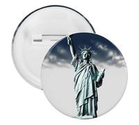 Statue of Liberty Tinplate Badge Personalized Round Brooch Large Craft Button Suitable for Teachers, Nurses, Doctors, Staff, Party Gift Accessories, 12PCS, Plastic, plastics