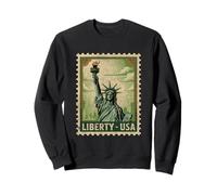 Statue of Liberty USA Patriotic Vintage Stamp Sweatshirt
