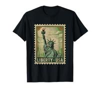 Statue of Liberty USA Patriotic Vintage Stamp T-Shirt
