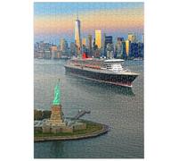 Statue Of Liberty, With Queen Mary 2 And One World Trade Center, Manhattan, New York, USA - Premium 500 pieces Puzzle - MyPuzzle special collection from Puzzle Galaxy