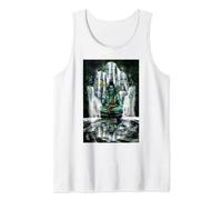 Statue Of Lord Shiva By The Waterfall Buddha Buddhism Tank Top