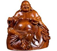 Statue Ornaments Sculptures Maitreya Buddha Statue Laughing Buddha Statue Statue Buddhism Supplies Rosewood Wood Carving Crafts