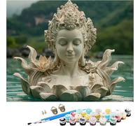 Statue Paint by Numbers for Adults, Paint by Numbers Kits Zen on Canvas for Beginner, DIY Canvas Oil Painting Kit with Acrylic Pigment and Brushes, Home Wall Decor, Gifts for Women 40x52in 5-3397