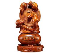 Statue Sculpture Woodcarving Decoration Fortune Cornucopia Five Rats Money Fortune Mouse Decoration Crafts Living Room Feng Shui 1218
