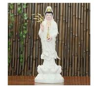 Statue Tabletop Guan Yin Ceramics Crafts Kuan Yin Buddhist Decoration, Avalokiteshvara Kuanyin/Guanyin Buddhism on Lotus Nanhai Guanyin White