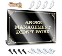 Statue Valentine's Day Gift Cool Wall Decor - Anger Management Didn't Work Humorous Metal Wall Art Ready To Hang For Restroom(30X40CM)