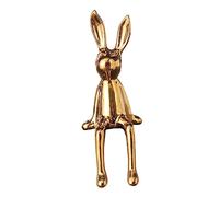 Statues Bunny Sculptures Ceramic Collection Table Centerpiece Animal Figures for Hallway Desk Easter Home Decor Birthday Gift, Gold