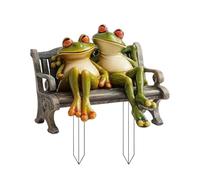 Statues Frogs for the Garden - Bench Pair of Frogs Decorative - 2D Acrylic Decorations for Outdoor Bookcase Balcony
