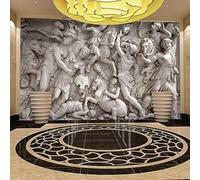 Statues People Animals Horses Art Modern 3D Wallpaper Premium Textured Silk Neutral Tones Material Ideal for Living Room Bedroom-400cm×280cm