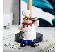 Statues Resin Chef Figurines Home Cake Shop Restaurant Crafts Decoration Ornament-White_16.5X12.2X29.5Cm