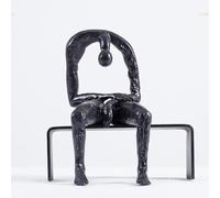 Statues Sculptures 9.8'' Bronze Melancholy Statue Sculpture, Modern Abstract Thinker Grief & Emptiness Art Sculpture Decorations Collectible Bronze Statue for Home Decor