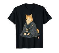Statuesque Shiba Inu Kimono Ukiyo E Japanese Art T-Shirt