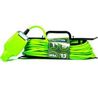 Status 1 Socket Extension Lead, 15M Green Waterproof Extension Cable, 13 Amp Weatherproof Socket, 1W15M13Aip54Hfs6