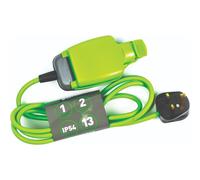 STATUS 1 Socket Extension Lead, 2m, Green, Outdoor Extension Cable, Waterproof, IP54 Rated, 13 Amp Plug, Heavy Duty Socket, Ideal for Garden Power To