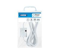 STATUS White Extension Lead | 5m Extension Cable with 1 Socket | 1WS5MCP10