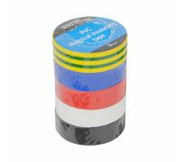 Status Electrical Tape, 10 Meters Insulation, Electrical Insulating Tape, 5 Pack Assorted Colours, S5PKPVCETX6