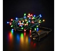 Status 100 LED Multi-Colour String Lights, Green Wire | 8m Lit on 13m Cable, 5m Lead, Mains-Powered, IP44 Indoor & Outdoor, LULEA100MMC6