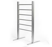 Status 100W 6 Bar Aluminium Heated Towel Rail, Free Standing Electric Dryer, Silver (AHTR-100W1PKB)