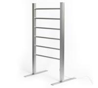 STATUS 100W 6 Bar Aluminium Heated Towel Rail, Silver | Free Standing, Electric Dryer, AHTR-100W1PKB