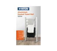 STATUS 100W Free Standing Aluminium 6 Bar Heated Towel Rail - Silver