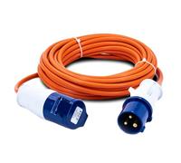 Status 10M Extension Lead, 16A/230V, 1.5mm Orange Cable, IP44 Weatherproof - Ideal for Camping, Caravans, Motorhomes & Construction Sites (10M16A1.51PK4)