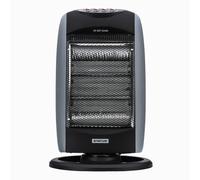 STATUS 1200W Halogen Heater, Three Heat Settings with Oscillation, Tip Over and Overheat Protection, Instant Infrared Indoor Appliance, Black and Grey