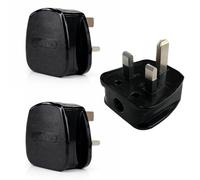 STATUS 13A 3-Pin Black Electrical Plug Tops - Pack of 3, BS1363-Compliant with Cord Grip, CE Certified & Recyclable, Ideal for Home or Office Us